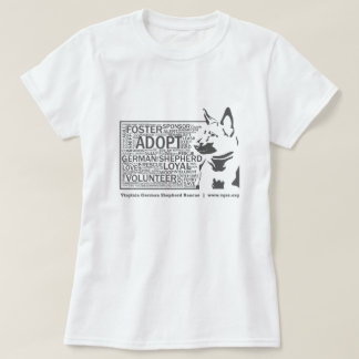 Women's German Shepherd Word Cloud Rescue Grey T-Shirt