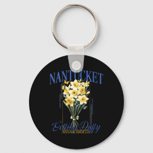 Womens Getting Daffy Nantucket Daffodil Flower Key Ring
