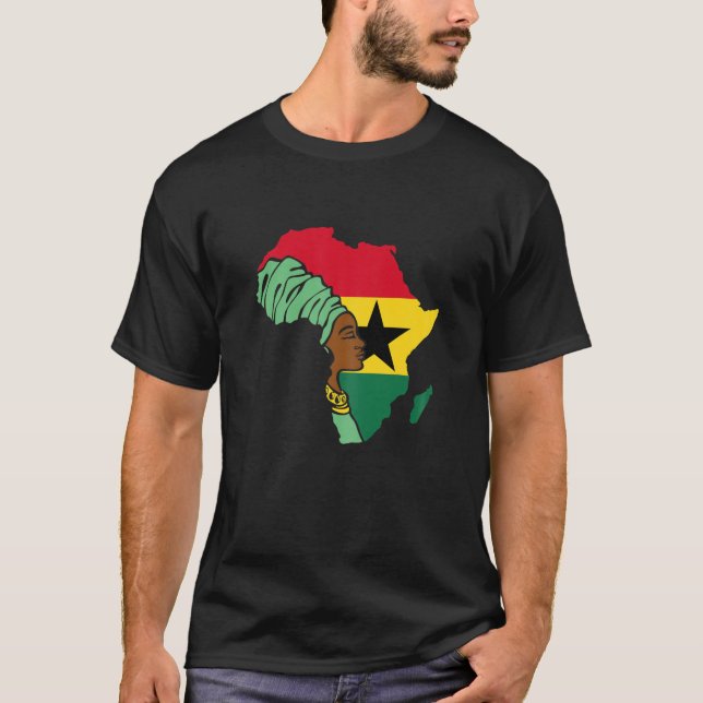 Womens Ghana Ghanaian Flag Africa Map Ethnic Herit T-Shirt (Front)