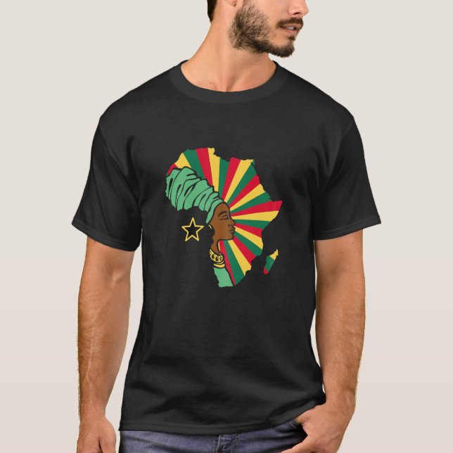 Womens Ghana Ghanaian Flag Africa Map Ethnic Herit T-Shirt (Front)