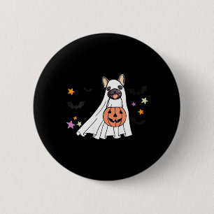 Womens Ghost Black French Bulldog Boo Dog Lover 6 Cm Round Badge