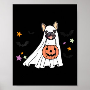 Womens Ghost Black French Bulldog Boo Dog Lover Poster