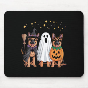 Womens Ghost Witch Pumpkin German Shepherd Dog Mouse Mat