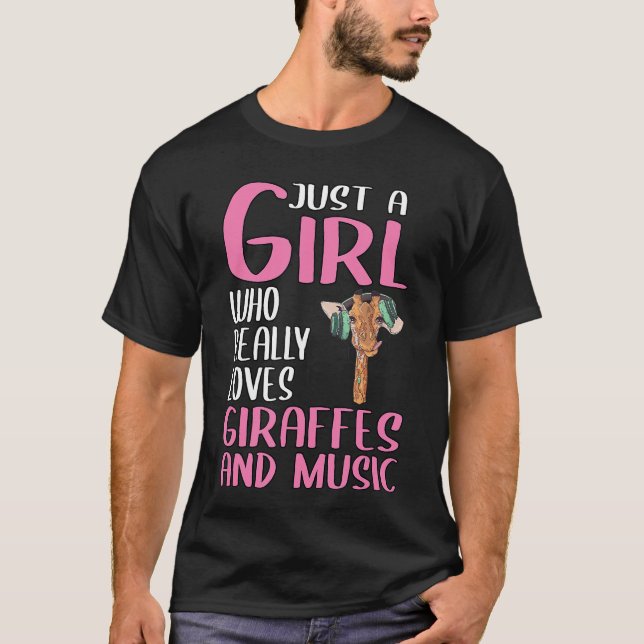 Womens Gift Just A Girl Who Really Loves Giraffes  T-Shirt (Front)