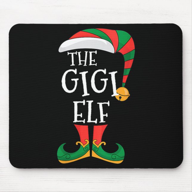 Womens Gigi Elf Xmas Matching Pajamas Group Christ Mouse Mat (Front)