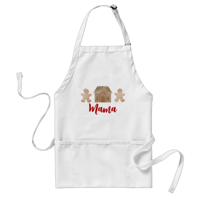 Womens Gingerbread Apron, Adult Apron (Front)
