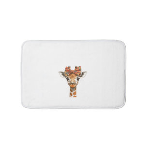 Womens Giraffe Boho Wildflower Coquette Bow Mum Mo Bath Mat