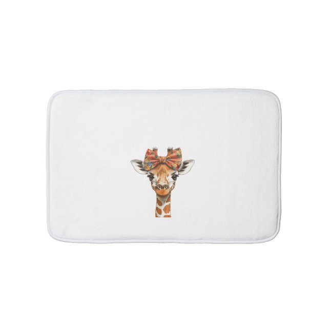 Womens Giraffe Boho Wildflower Coquette Bow Mum Mo Bath Mat (Front)