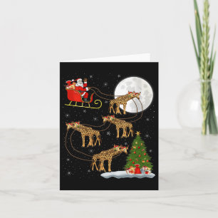 Womens Giraffe Santa Sleigh Flying Funny Magical C Card