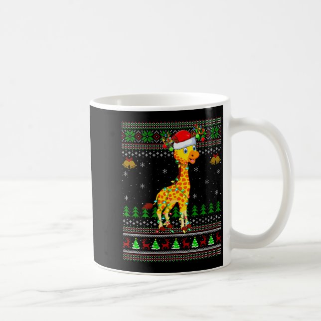 Womens Giraffe Ugly Christmas Sweaters Holiday San Coffee Mug (Right)