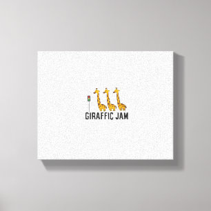 Womens Giraffic Jam Funny Giraffe Giraffe Pun Cute Canvas Print