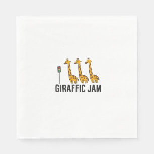 Womens Giraffic Jam Funny Giraffe Giraffe Pun Cute Napkin