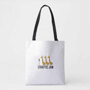 Womens Giraffic Jam Funny Giraffe Giraffe Pun Cute Tote Bag