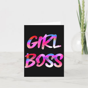 Womens Girl Boss V-neck Card
