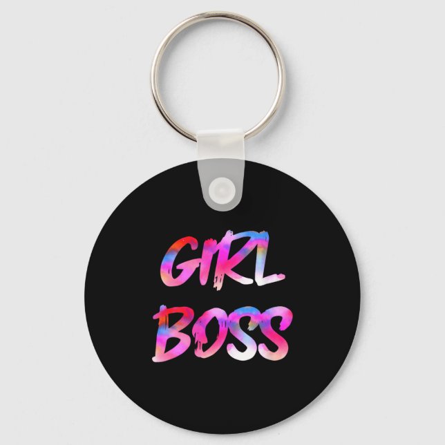Womens Girl Boss V-neck  Key Ring (Front)