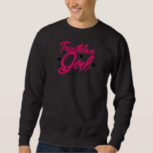 Womens Girl Graphic Run Bike Swim Triathlon Triath Sweatshirt