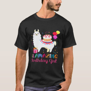 Womens Girl Llama Birthday LLamazing Party Alpaca T-Shirt