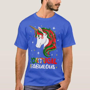 Womens Girl Portuguese Portugal Flag Unicorn Women T-Shirt