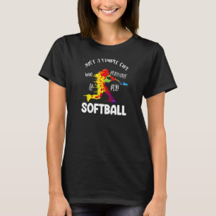 Womens girl who loves play softball softball game T-Shirt