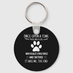 Womens Girl Who Loves Tattoos And Dogs  Key Ring