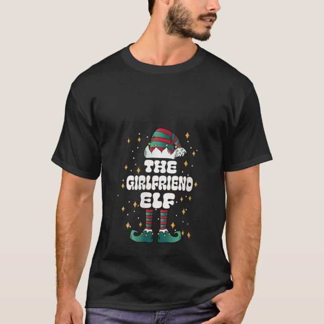 Womens Girlfriend Elf Xmas Group Christmas Matchin T-Shirt (Front)