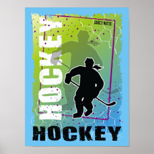 Women's Girls Abstract Hockey Player (female) Poster
