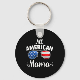 Womens Girls All American Mama 4th Of July Key Ring