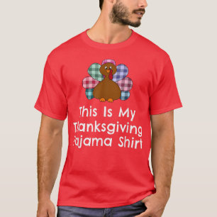 Womens & Girls Cute Plaid Thanksgiving Turkey Paja T-Shirt