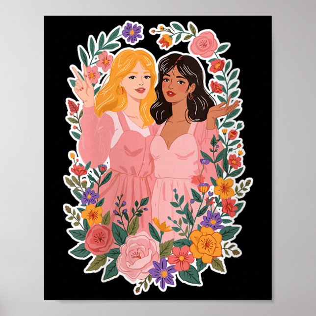Womens Girls Friendship Bloom Ies Sisterhood Toget Poster (Front)