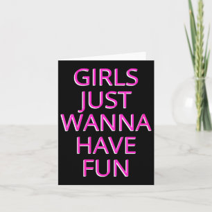 Womens Girls Just W Have Fun V-neck Card
