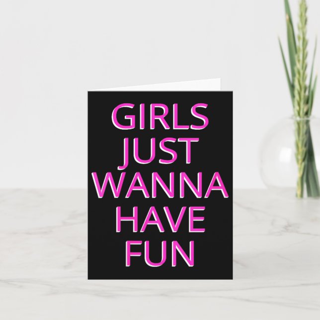 Womens Girls Just W Have Fun V-neck  Card (Front)