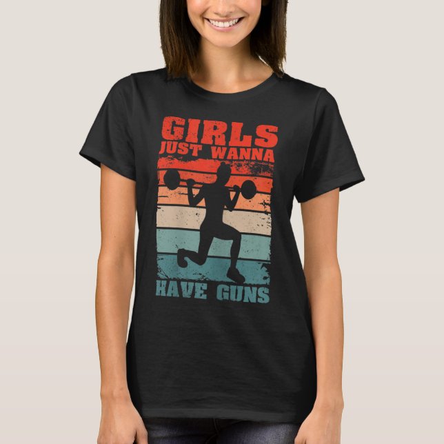 Womens Girls Just W Have Guns Funny Workout Girl G T-Shirt (Front)