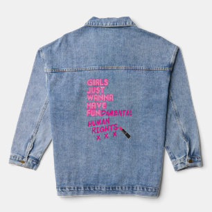Womens Girls Just Want To Have Fundamental Rights Denim Jacket