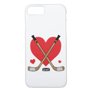 Women's Girls Love Heart Hockey Sticks iPhone 8/7 Case
