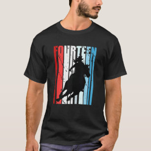 Womens Girls Rodeo 14th Birthday Barrel Racing Hor T-Shirt