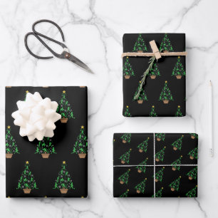 Women's Girls Softball Christmas Tree Wrapping Paper Sheet