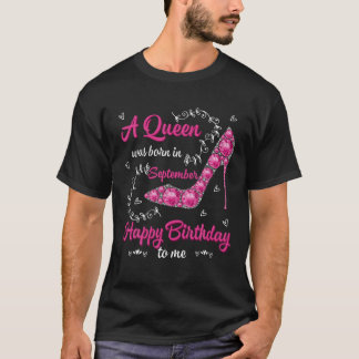 Womens Girls Teenager Born In September Happy Birt T-Shirt