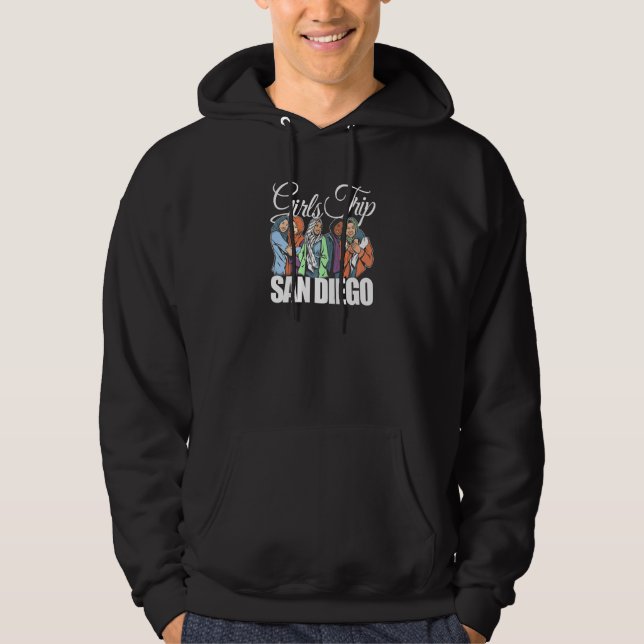 Womens Girls Trip San Diego  Melanin Bestie & Best Hoodie (Front)