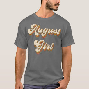 Womens Girls Vintage Boho August Girl Cute Kids Bi T-Shirt