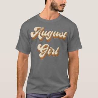 Womens Girls Vintage Boho August Girl Cute Kids Bi T-Shirt