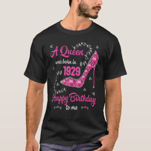 Womens Girls Was Born In 1929 Happy Bday To Me 92 T-Shirt