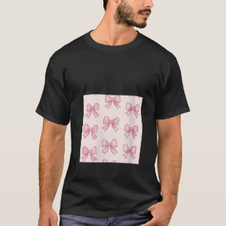 Womens Girly Bow in Watercolor coquette Aesthetic T-Shirt