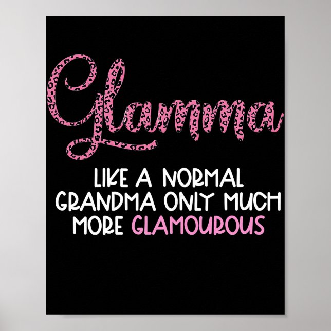 Womens Glamma Glam ma s Trendy Grandma Leopard  Poster (Front)