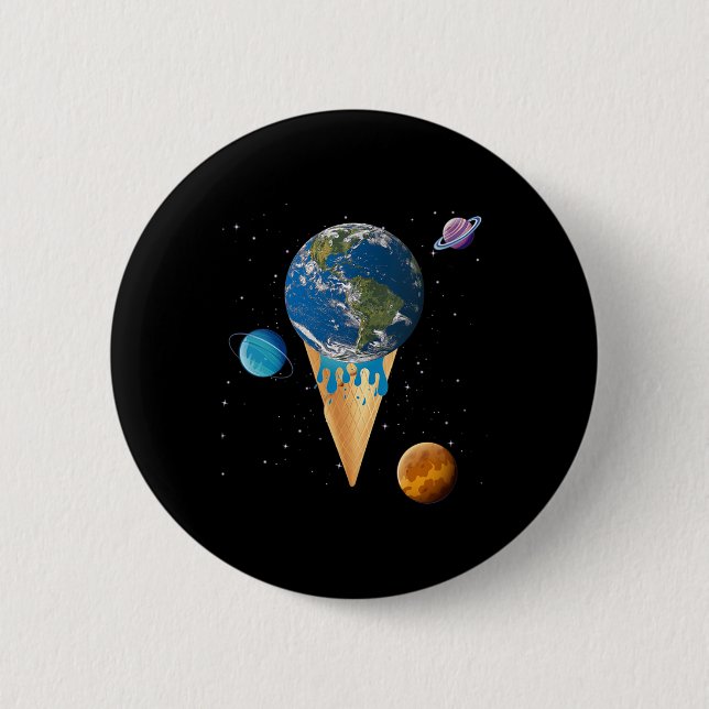 Womens Global Warming, Environmental Protection, 6 Cm Round Badge (Front)