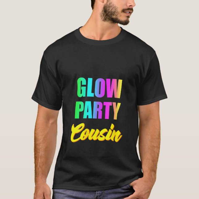 Womens Glow Party Cousin Retro 80's Birthday Party T-Shirt (Front)