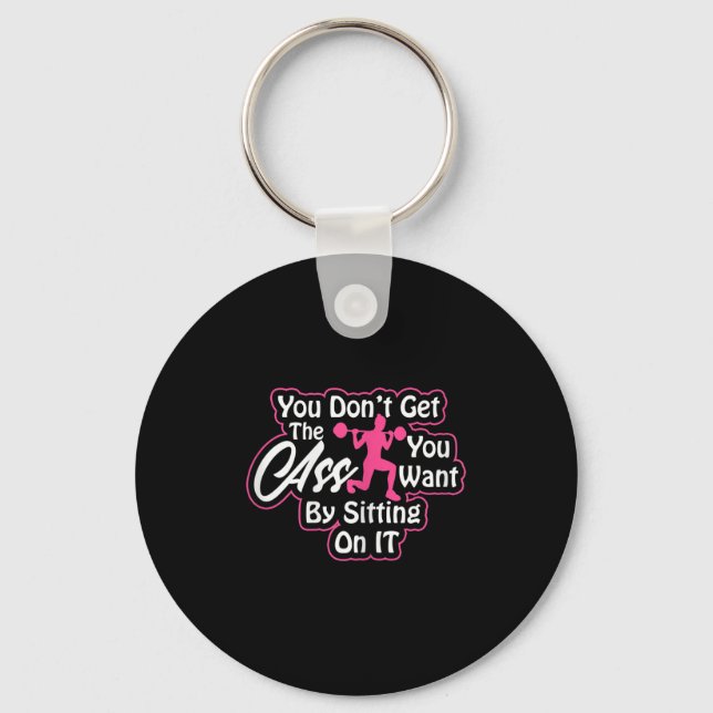 Womens Glutes Workout Day Insrational Motivational Key Ring (Front)