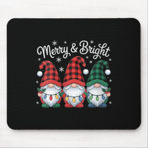Womens Gnomes Merry And Bright Christmas Lights Bu Mouse Mat