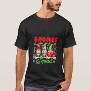 Womens Gnomes Squad Three Gnomes Colorful Floral C T-Shirt
