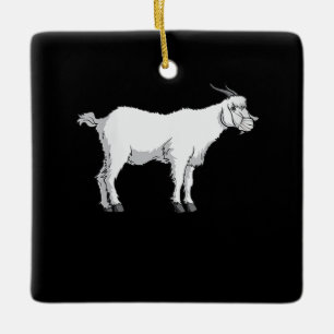 Womens Goat Wearing Medical Face Mask Funny Goat Ceramic Ornament
