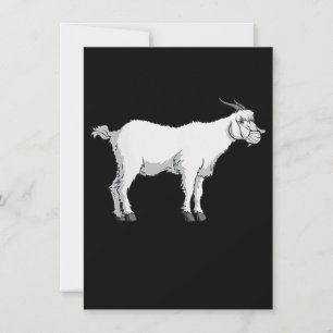 Womens Goat Wearing Medical Face Mask Funny Goat Invitation